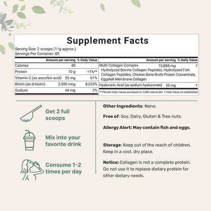 Gleam™ Colágeno Mezcla de Proteína Anti-Envejecimiento 14-en-1